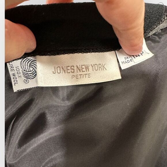 Jones New York petite 100% wool lined wrap skirt black 14p - Picture 9 of 12